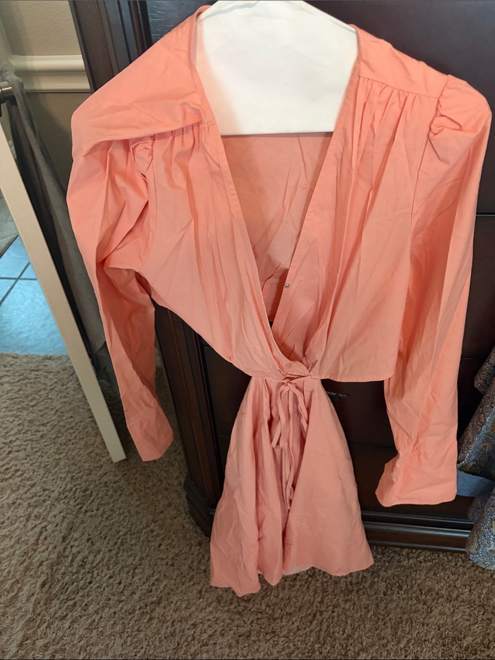 Wayf Coral Wrap Dress